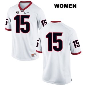 Women's Georgia Bulldogs NCAA #15 Matt Landers Nike Stitched White Authentic No Name College Football Jersey HKY6554WG